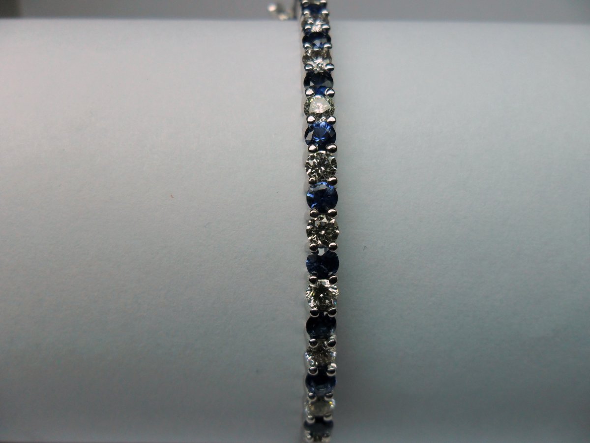 Alliance Spang Armband met Saffieren Witgoud